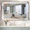 imageHasipu Vanity Mirror with Lights 37 x 26 LED Makeup Mirror Lighted Makeup Mirror with Dimmable 3 Modes Touch Screen Control Vanity Mirror Square WhiteBlack