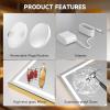 imageHasipu Vanity Mirror with Lights 37 x 26 LED Makeup Mirror Lighted Makeup Mirror with Dimmable 3 Modes Touch Screen Control Vanity Mirror Square WhiteGold