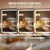 imageHasipu Vanity Mirror with Lights 37 x 26 LED Makeup Mirror Lighted Makeup Mirror with Dimmable 3 Modes Touch Screen Control Vanity Mirror Square WhiteWhite