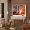 imageHasipu Vanity Mirror with Lights 37 x 26 LED Makeup Mirror Lighted Makeup Mirror with Dimmable 3 Modes Touch Screen Control Vanity Mirror Square WhiteWhite