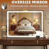 imageHasipu Vanity Mirror with Lights 37 x 26 LED Makeup Mirror Lighted Makeup Mirror with Dimmable 3 Modes Touch Screen Control Vanity Mirror Square WhiteBlack