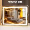 imageHasipu Vanity Mirror with Lights 37 x 26 LED Makeup Mirror Lighted Makeup Mirror with Dimmable 3 Modes Touch Screen Control Vanity Mirror Square WhiteGold