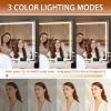 imageHasipu Vanity Mirror with Lights 37 x 26 LED Makeup Mirror Lighted Makeup Mirror with Dimmable 3 Modes Touch Screen Control Vanity Mirror Square WhiteWhite