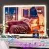 imageHasipu Vanity Mirror with Lights 37 x 26 LED Makeup Mirror Lighted Makeup Mirror with Dimmable 3 Modes Touch Screen Control Vanity Mirror Square WhiteBlack