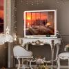 imageHasipu Vanity Mirror with Lights 37 x 26 LED Makeup Mirror Lighted Makeup Mirror with Dimmable 3 Modes Touch Screen Control Vanity Mirror Square WhiteWhite