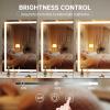 imageHasipu Vanity Mirror with Lights 37 x 26 LED Makeup Mirror Lighted Makeup Mirror with Dimmable 3 Modes Touch Screen Control Vanity Mirror Square WhiteWhite