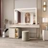 imageHasipu Vanity Mirror with Lights 37 x 26 LED Makeup Mirror Lighted Makeup Mirror with Dimmable 3 Modes Touch Screen Control Vanity Mirror Square WhiteWhite
