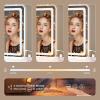 imageHasipu Vanity Mirror with Lights 37 x 26 LED Makeup Mirror Lighted Makeup Mirror with Dimmable 3 Modes Touch Screen Control Vanity Mirror Square WhiteWhite