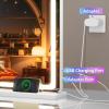 imageHasipu Vanity Mirror with Lights 37 x 26 LED Makeup Mirror Lighted Makeup Mirror with Dimmable 3 Modes Touch Screen Control Vanity Mirror Square WhiteWhite