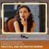 imageHasipu Vanity Mirror with Lights 37 x 26 LED Makeup Mirror Lighted Makeup Mirror with Dimmable 3 Modes Touch Screen Control Vanity Mirror Square WhiteWhite