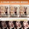 imageHasipu Vanity Mirror with Lights 37 x 26 LED Makeup Mirror Lighted Makeup Mirror with Dimmable 3 Modes Touch Screen Control Vanity Mirror Square WhiteBlack