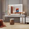 imageHasipu Vanity Mirror with Lights 37 x 26 LED Makeup Mirror Lighted Makeup Mirror with Dimmable 3 Modes Touch Screen Control Vanity Mirror Square WhiteWhite