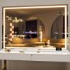 imageHasipu Vanity Mirror with Lights 37 x 26 LED Makeup Mirror Lighted Makeup Mirror with Dimmable 3 Modes Touch Screen Control Vanity Mirror Square WhiteWhite
