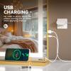 imageHasipu Vanity Mirror with Lights 37 x 26 LED Makeup Mirror Lighted Makeup Mirror with Dimmable 3 Modes Touch Screen Control Vanity Mirror Square WhiteGold