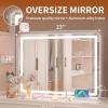 imageHasipu Vanity Mirror with Lights 37 x 26 LED Makeup Mirror Lighted Makeup Mirror with Dimmable 3 Modes Touch Screen Control Vanity Mirror Square WhiteWhite