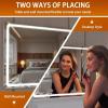 imageHasipu Vanity Mirror with Lights 37 x 26 LED Makeup Mirror Lighted Makeup Mirror with Dimmable 3 Modes Touch Screen Control Vanity Mirror Square WhiteWhite