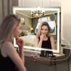 imageHasipu Vanity Mirror with Lights 37 x 26 LED Makeup Mirror Lighted Makeup Mirror with Dimmable 3 Modes Touch Screen Control Vanity Mirror Square WhiteWhite