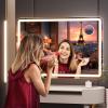 imageHasipu Vanity Mirror with Lights 37 x 26 LED Makeup Mirror Lighted Makeup Mirror with Dimmable 3 Modes Touch Screen Control Vanity Mirror Square WhiteWhite