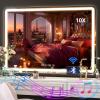 imageHasipu Vanity Mirror with Lights 37 x 26 LED Makeup Mirror Lighted Makeup Mirror with Dimmable 3 Modes Touch Screen Control Vanity Mirror Square WhiteBlack