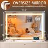 imageHasipu Vanity Mirror with Lights 37 x 26 LED Makeup Mirror Lighted Makeup Mirror with Dimmable 3 Modes Touch Screen Control Vanity Mirror Square WhiteWhite