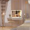 imageHasipu Vanity Mirror with Lights 37 x 26 LED Makeup Mirror Lighted Makeup Mirror with Dimmable 3 Modes Touch Screen Control Vanity Mirror Square WhiteWhite