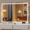 imageHasipu Vanity Mirror with Lights 37 x 26 LED Makeup Mirror Lighted Makeup Mirror with Dimmable 3 Modes Touch Screen Control Vanity Mirror Square WhiteWhite
