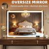 imageHasipu Vanity Mirror with Lights 37 x 26 LED Makeup Mirror Lighted Makeup Mirror with Dimmable 3 Modes Touch Screen Control Vanity Mirror Square WhiteGold