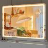 imageHasipu Vanity Mirror with Lights 37 x 26 LED Makeup Mirror Lighted Makeup Mirror with Dimmable 3 Modes Touch Screen Control Vanity Mirror Square WhiteWhite