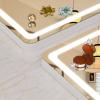 imageHasipu Vanity Mirror with Lights 37 x 26 LED Makeup Mirror Lighted Makeup Mirror with Dimmable 3 Modes Touch Screen Control Vanity Mirror Square WhiteWhite