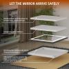 imageHasipu Vanity Mirror with Lights 37 x 26 LED Makeup Mirror Lighted Makeup Mirror with Dimmable 3 Modes Touch Screen Control Vanity Mirror Square WhiteBlack