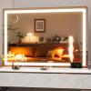 imageHasipu Vanity Mirror with Lights 37 x 26 LED Makeup Mirror Lighted Makeup Mirror with Dimmable 3 Modes Touch Screen Control Vanity Mirror Square WhiteWhite