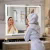 imageHasipu Vanity Mirror with Lights 37 x 26 LED Makeup Mirror Lighted Makeup Mirror with Dimmable 3 Modes Touch Screen Control Vanity Mirror Square WhiteWhite