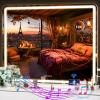 imageHasipu Vanity Mirror with Lights 37 x 26 LED Makeup Mirror Lighted Makeup Mirror with Dimmable 3 Modes Touch Screen Control Vanity Mirror Square WhiteWhite