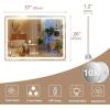 imageHasipu Vanity Mirror with Lights 37 x 26 LED Makeup Mirror Lighted Makeup Mirror with Dimmable 3 Modes Touch Screen Control Vanity Mirror Square WhiteWhite