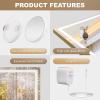 imageHasipu Vanity Mirror with Lights 37 x 26 LED Makeup Mirror Lighted Makeup Mirror with Dimmable 3 Modes Touch Screen Control Vanity Mirror Square WhiteGold