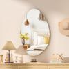 imageHasipu Irregular Bathroom Mirror with Lights  25x45 LED Asymmetrical Wall Mirror Abstract Modern Lighted Vanity Mirror for Wall AnitFog Dimmable Memory VerticalHorizontal BlackFrameless