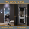 image:imageHasipu 6926 FullLength Mirror with Lights  Crystal Crush Diamond Wall Mounted Hanging Diamond Mirror Leaning for Living Room Bedroom47L x 18W