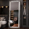 image:imageHasipu 6926 FullLength Mirror with Lights  Crystal Crush Diamond Wall Mounted Hanging Diamond Mirror Leaning for Living Room Bedroom6320