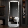 image:imageHasipu 6926 FullLength Mirror with Lights  Crystal Crush Diamond Wall Mounted Hanging Diamond Mirror Leaning for Living Room Bedroom69L x 26W